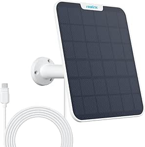 Reolink 6W Solar Panel for Security Camera Outdoor Wireless, USB Type-C Port, 360° Adjustable Mount, 4M Cable, Weatherproof, Works with Argus 3E, Argus Eco, Argus PT, Argus 3 Pro, Go Plus, Go PT etc asin的图片