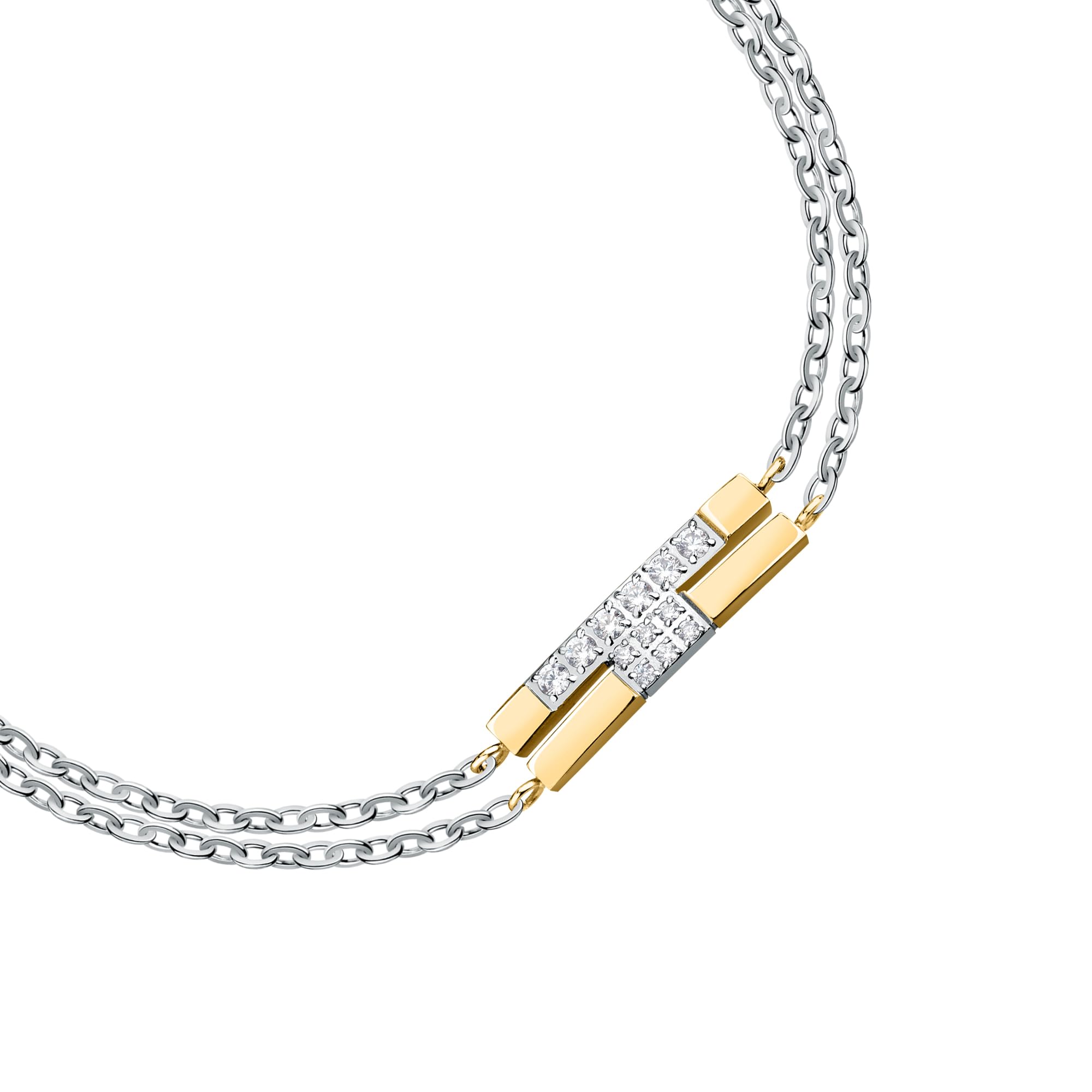 TRUSSARDI T-Logo Bracciale Donna in Acciaio, Zirconi - TJAXC27