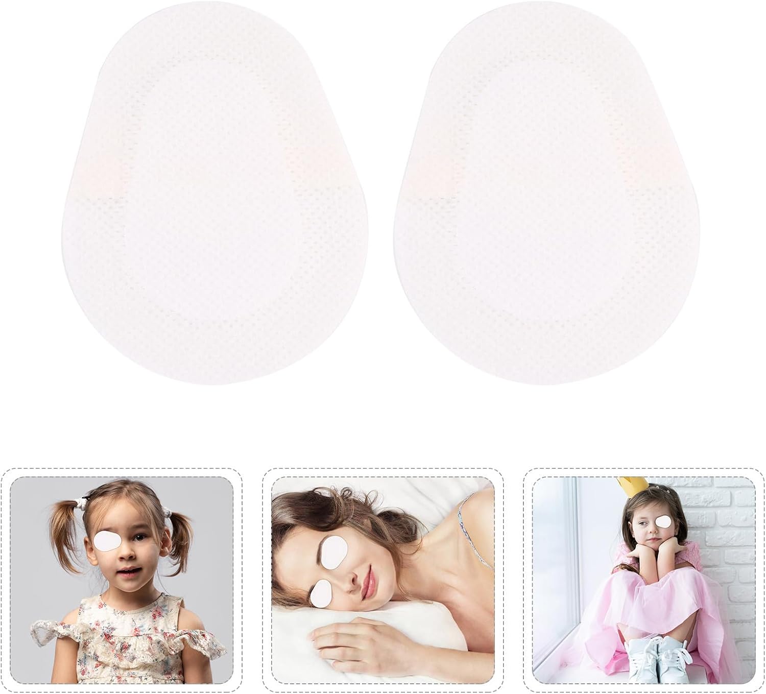 SUPVOX 6 Pairs Non-Woven Fabrics Eye Treatment Stickers with Strong Water Absorption and Breathable Material Elastic Eye Patches and Comfortable Wear