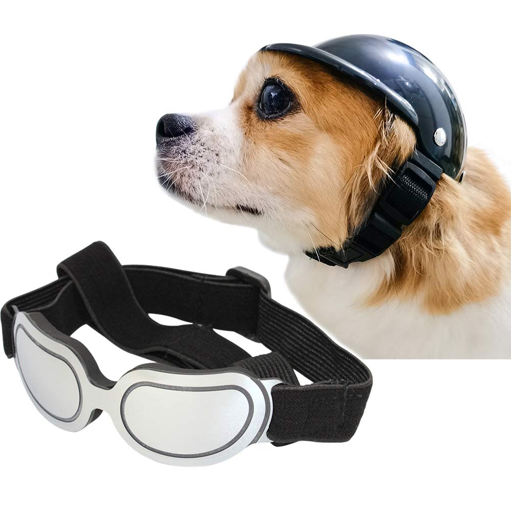 Casque pour animal domestique avec lunettes chien S noir La La Pet