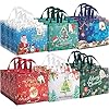 ZUIYIN Bolsas de regalo de Navidad grandes de 13 pulgadas, paquete de 18 unidades, con etiquetas de regalo, bolsas de regalo de Navidad reutilizables no tejidas con asas para regalos de Navidad