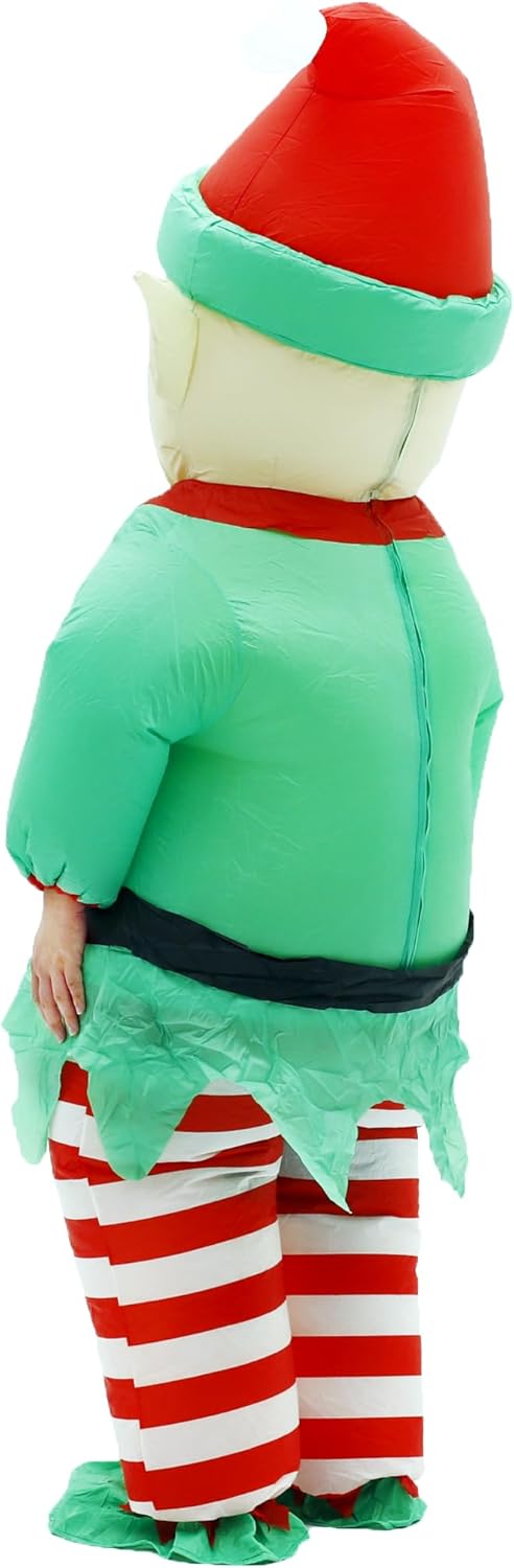 Inflatable Christmas Elf Costume for Adult, Air Blow up Christmas Full Body Suit Festival Costume Elf Carnival Outfit (Elf) - Image 5