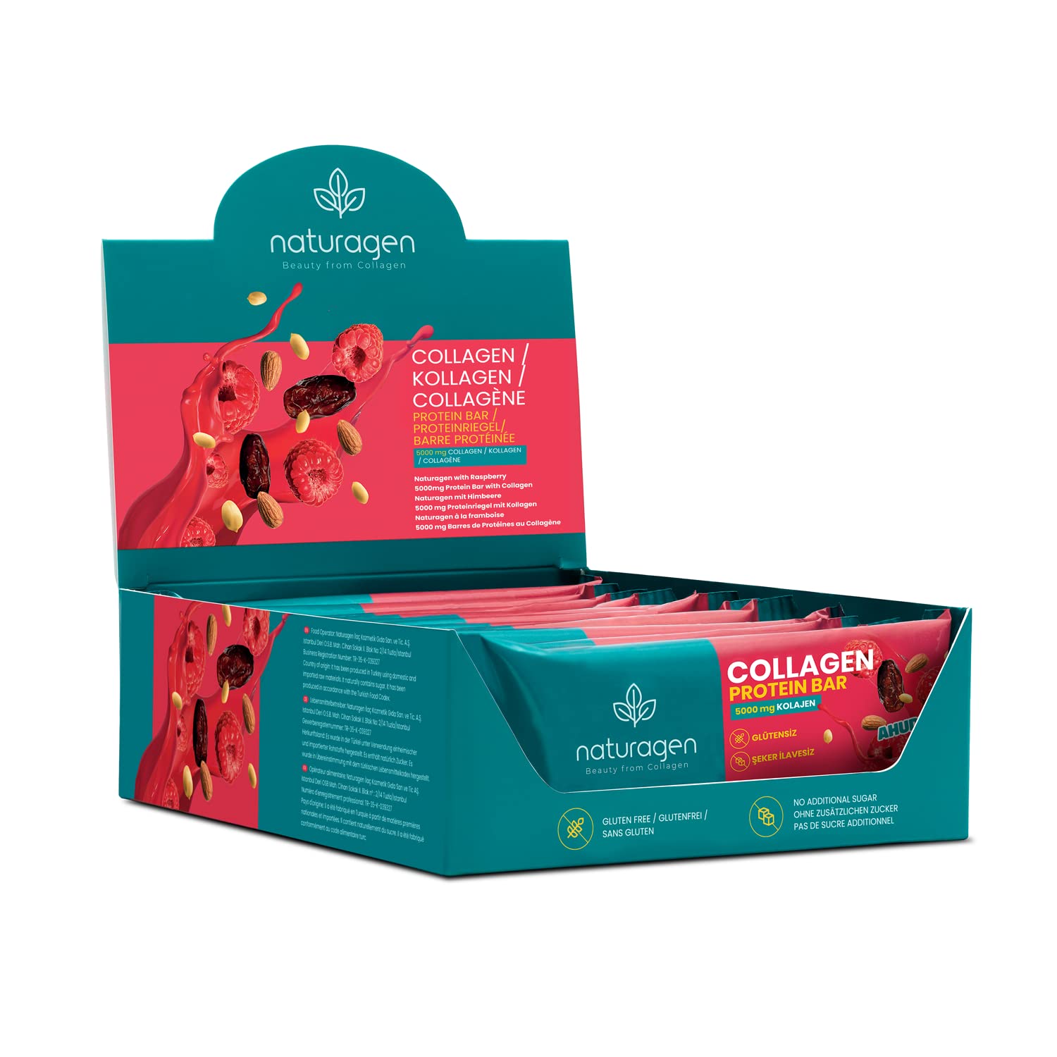Naturagen Collagen 5.000 mg Kolajenli Protein Bar Ahududu Aromalı 35gx12 adet