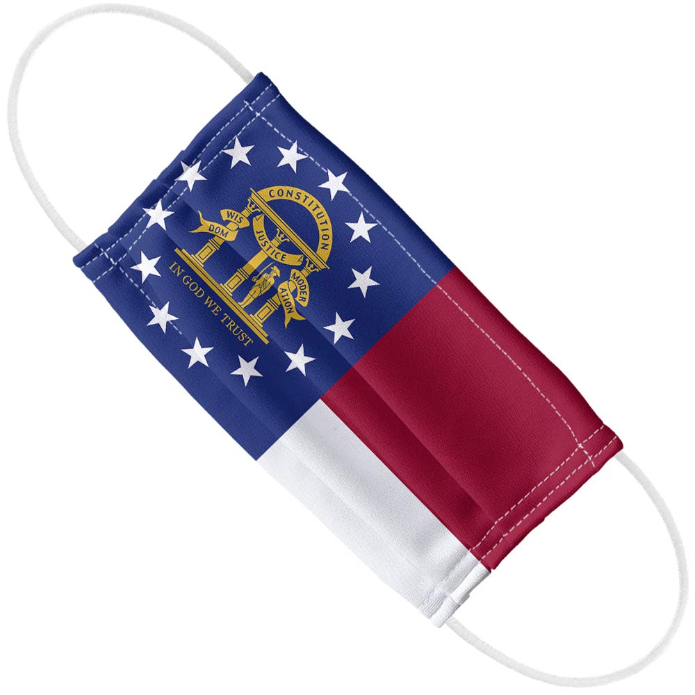 Georgia Flag 1-Ply Reusable Face Mask Covering with Adjustable Nose Wire, Unisex