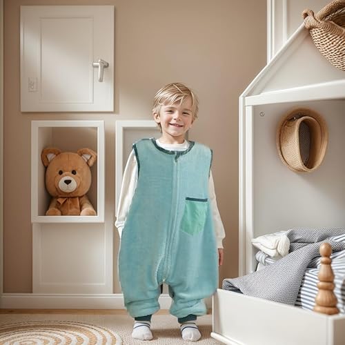 Miniatura 7 de Tog 2.0 - Saco de dormir para niños pequeños con pies (12-24 meses), forro polar, suave, saco de dormir para bebé, andador, manta para 4 estaciones,