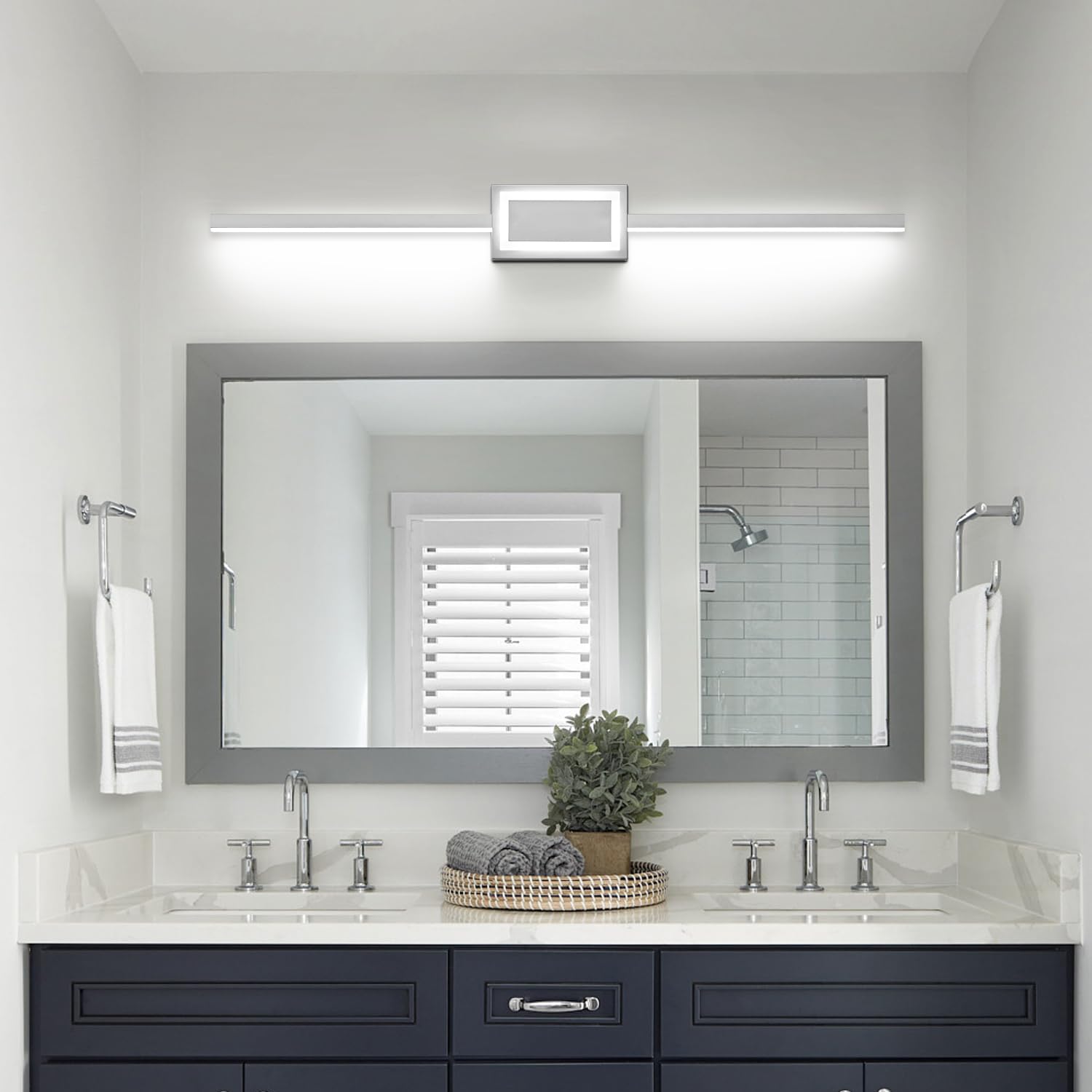 ZUZITO Bathroom Vanity Light Modern Silver 40in LED Lighting Fixtures