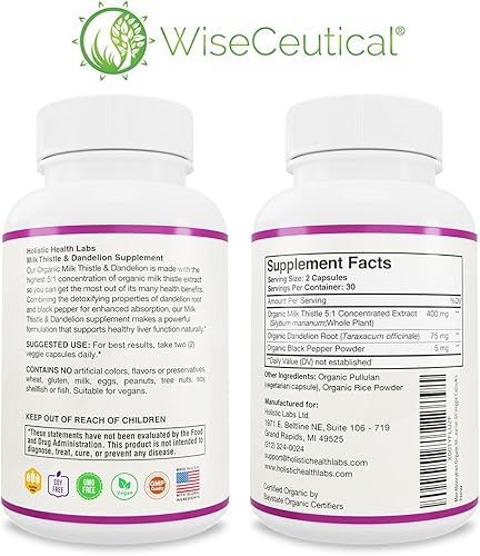Miniatura 7 de Max Absorption USDA - Extracto concentrado más fuerte 51, equivalente a 2000 mg de fuerza y raíz de diente de león orgánico, flavonoide de
