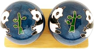 Top Chi Panda Baoding Balls with Bamboo Stand (Medium 1.6 Inch)