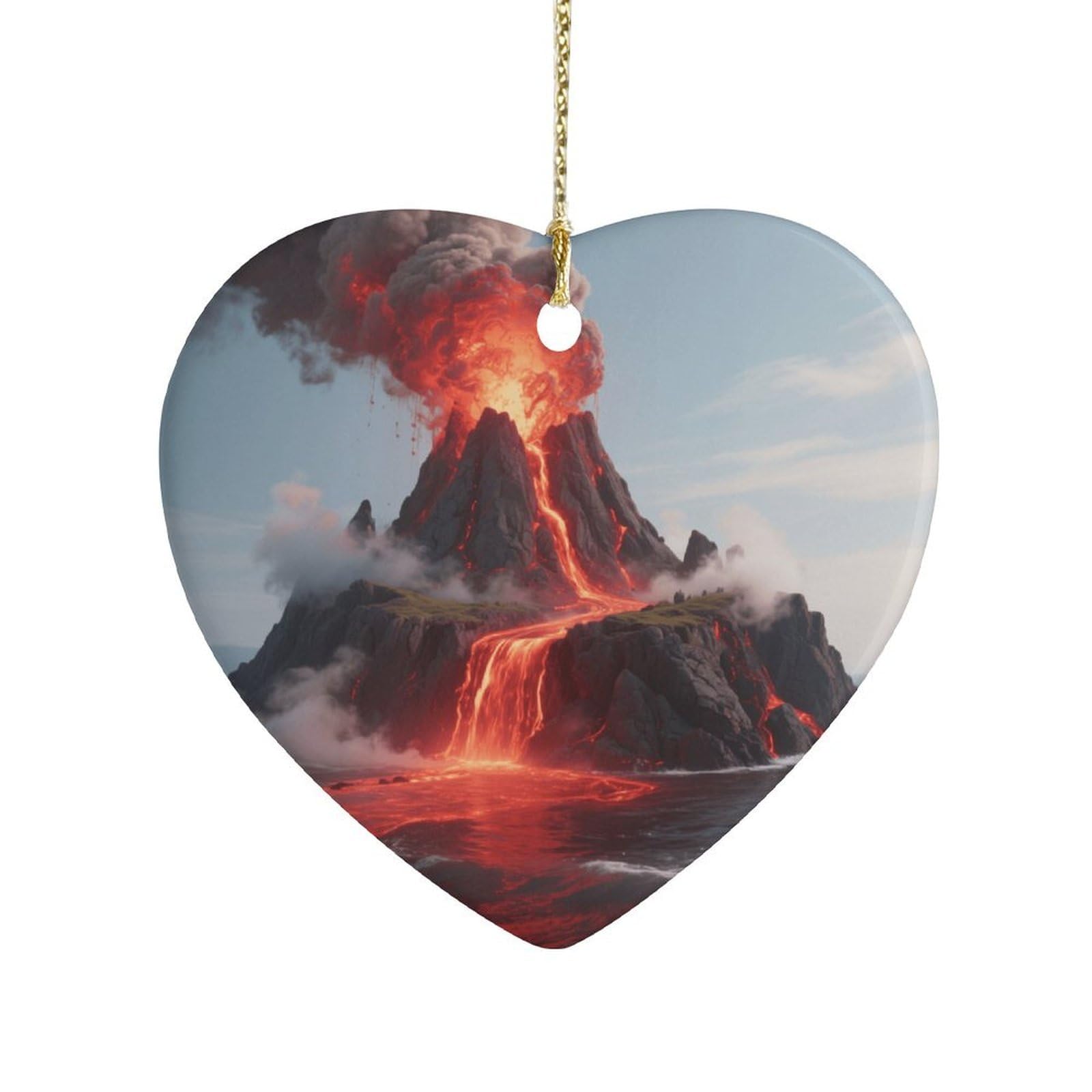 Fekiloot Style Hot Volcanic Island Ceramic Ornament Home Decor Keepsake
