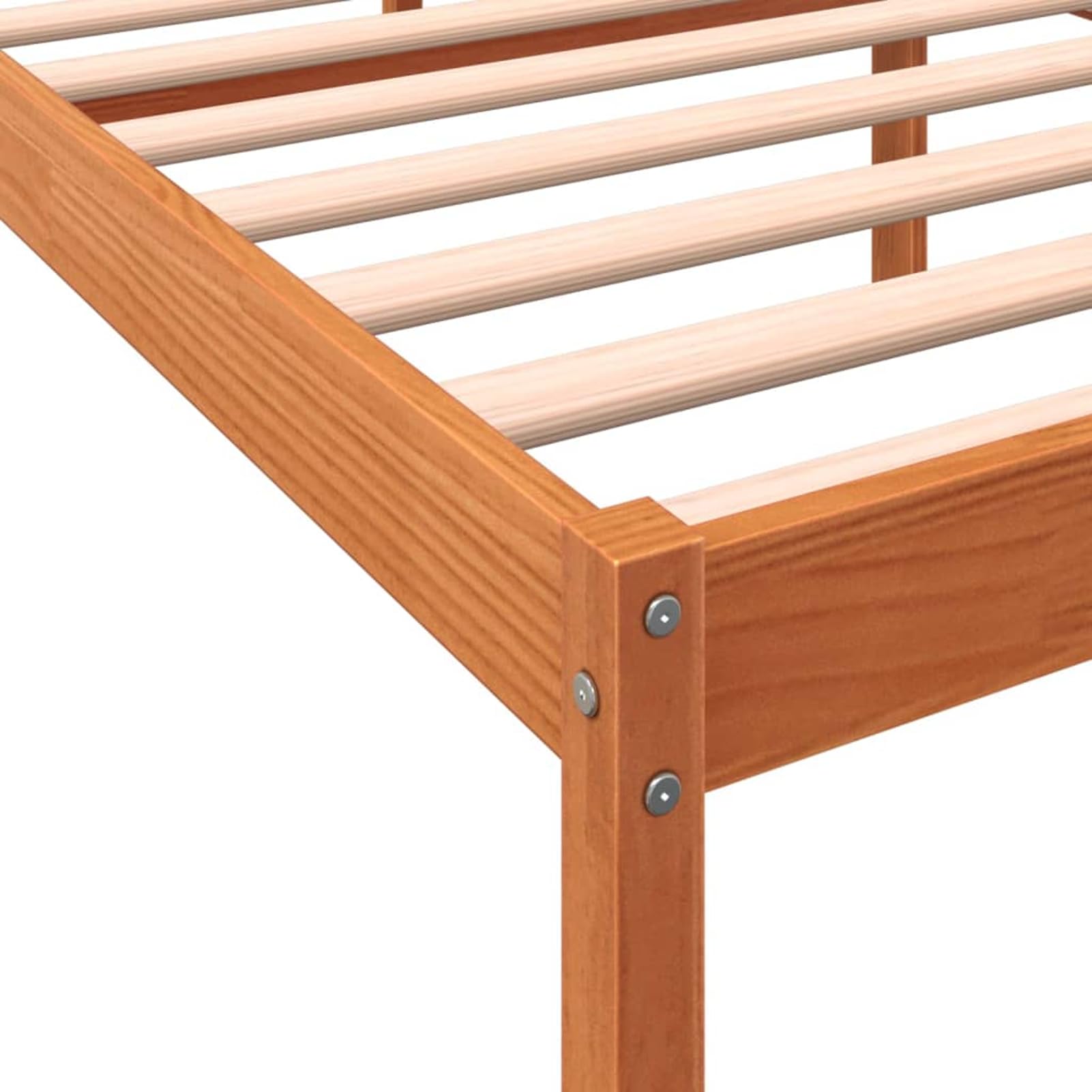 Massives Kiefernholzbett 90x200cm, 44cm Höhe, mit Stauraum - Seniorengerecht Model844155