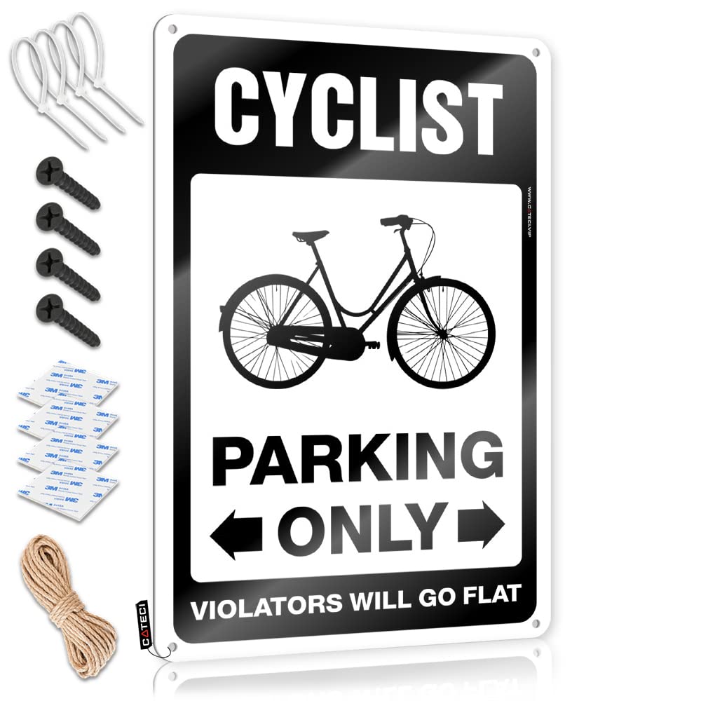 Krazmurongd One Color Tin Metal Bar Signs Cyclist Parking Only Tin Sign Funny Sogns Room Door Sign