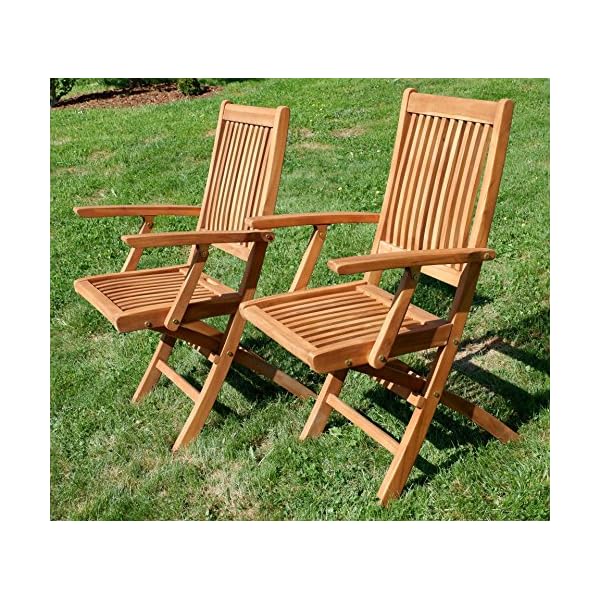 Patioco Teakholz Klappsessel mit Armlehne (2er-Set)