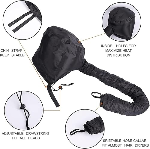 Miniatura 5 de Tapa de secador de pelo suave portátil, tapa de secador de pelo, tapa de secador de pelo de tubo largo, tapa para hornear no daña el cabello, tapa