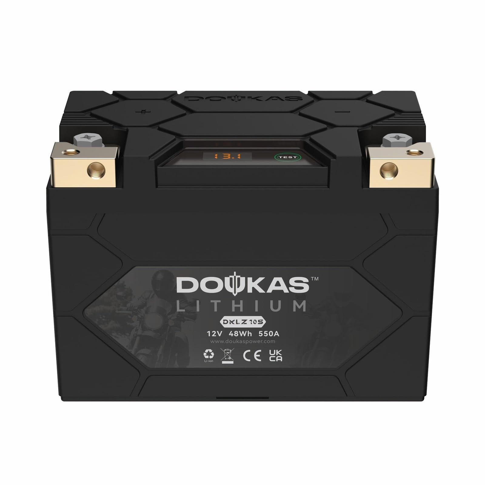 DKLZ10S 550A LiFePO4 Motorcycle Lithium Battery, 12V 4Ah Powersports Battery, Compatible Jet Ski, Lawn Mower, Scooter, Generator Battery, Snowmobile