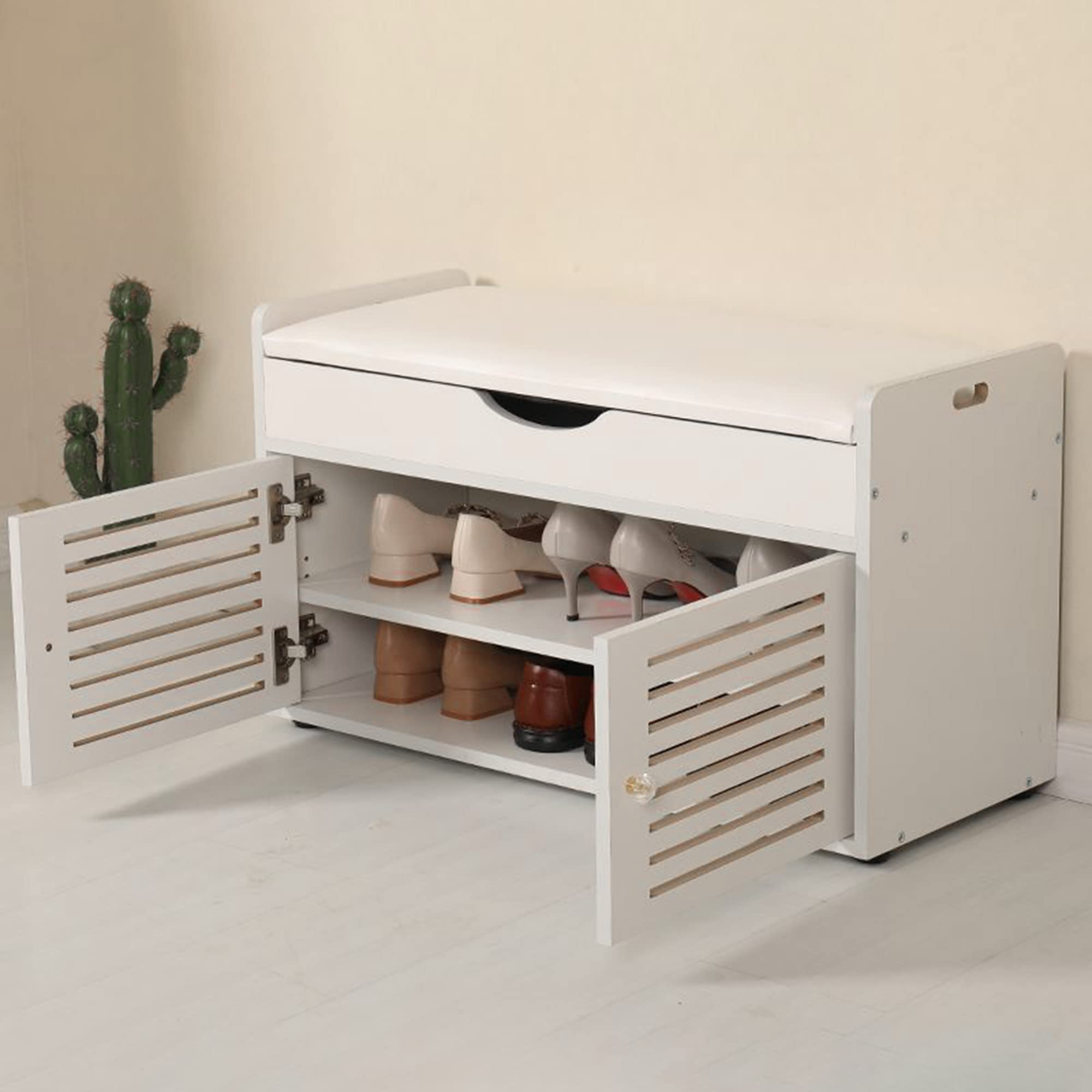 SUCXDZQ Shoe Storage Bench, Shoe Bench Entryway with Storage & Seat