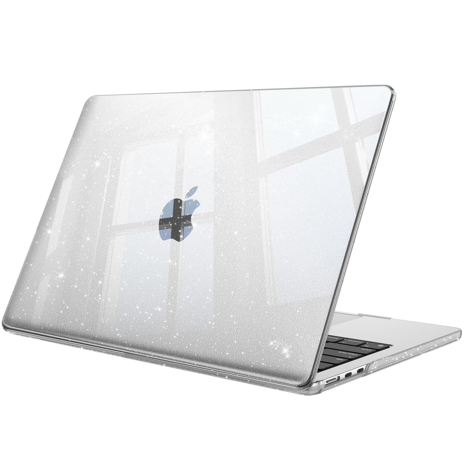 Fintie Case for MacBook Air 13.6 Inch A3240 A3113 A2681 (2022 2023 2024 2025 Release) - Protective Snap On Hard Shell Cover for MacBook Air 13 Inch M2 M3 M4 Chip (Glittering Clear)