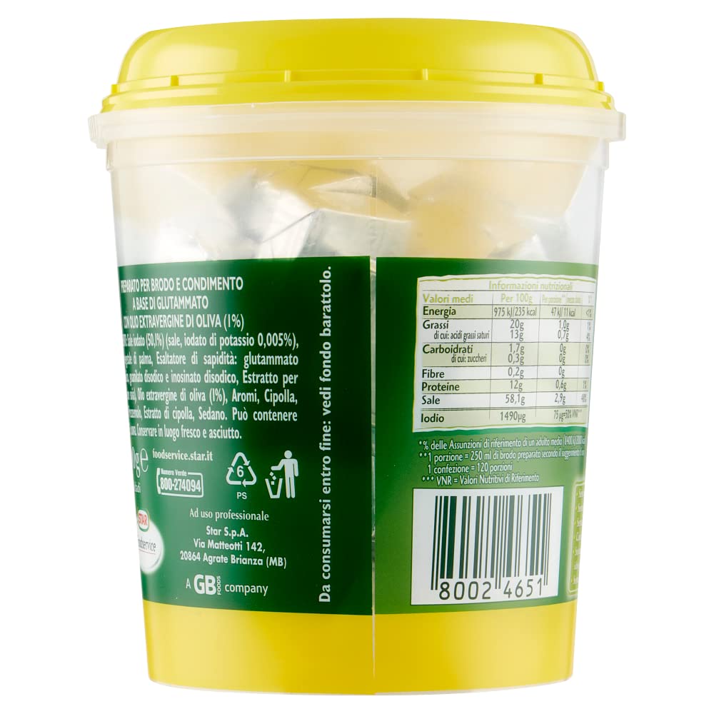 6 cubos de cerveza Star I Dadi Classico, paquete de 60 cubos, aproximadamente 30 litros de caldo, 600 g de preparación de alimentos para caldo
