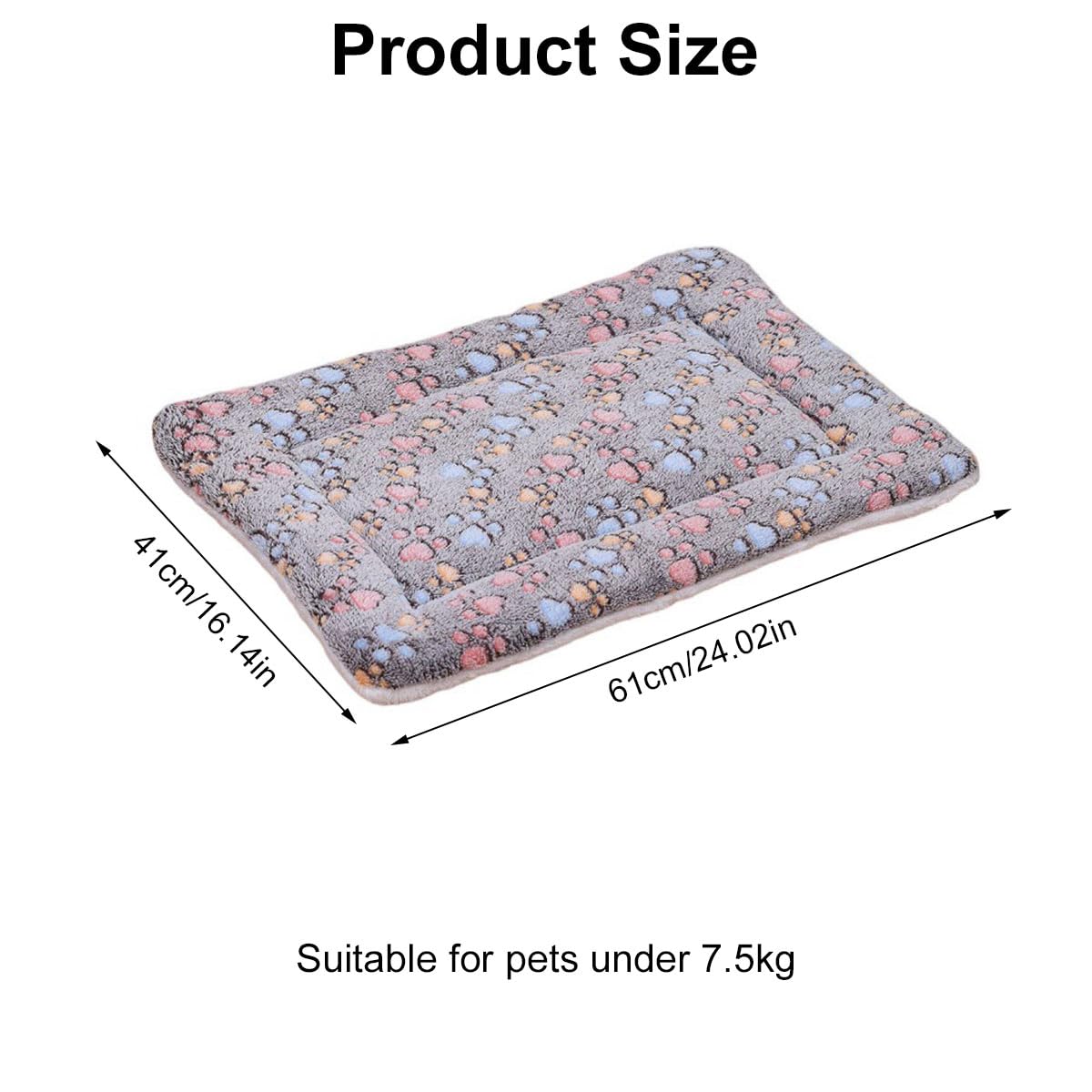 Helweet Hundematte, Haustiermatten, Hundekissen Waschbar, Haustier Schlafmatte, Matte für Hunde und Katzen, Weiches Farran-Material, Maschinenwaschbar, Trocknergeeignet für Hunde, Katzen, 61 X 41cm