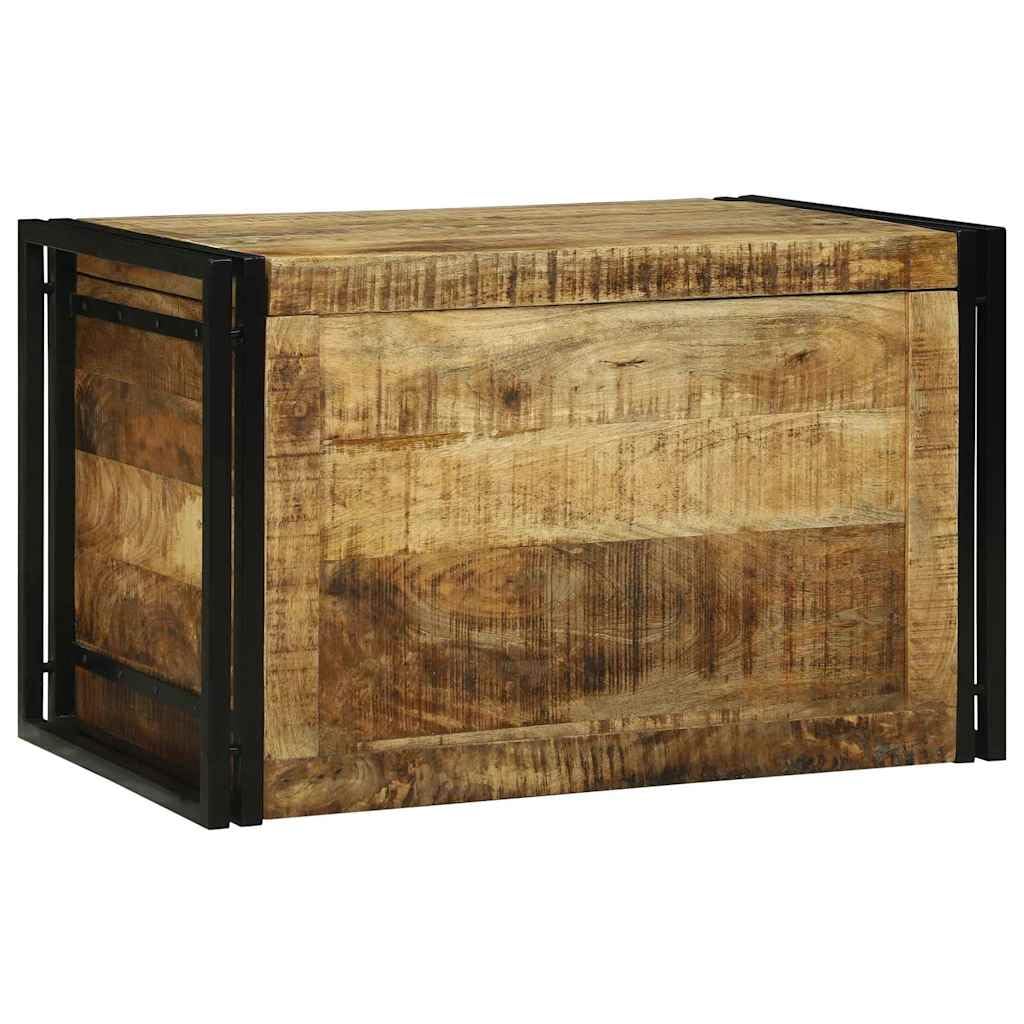 Caja de almacenamiento de 80 x 50 x 50 cm Baúl de madera de mango y hierro