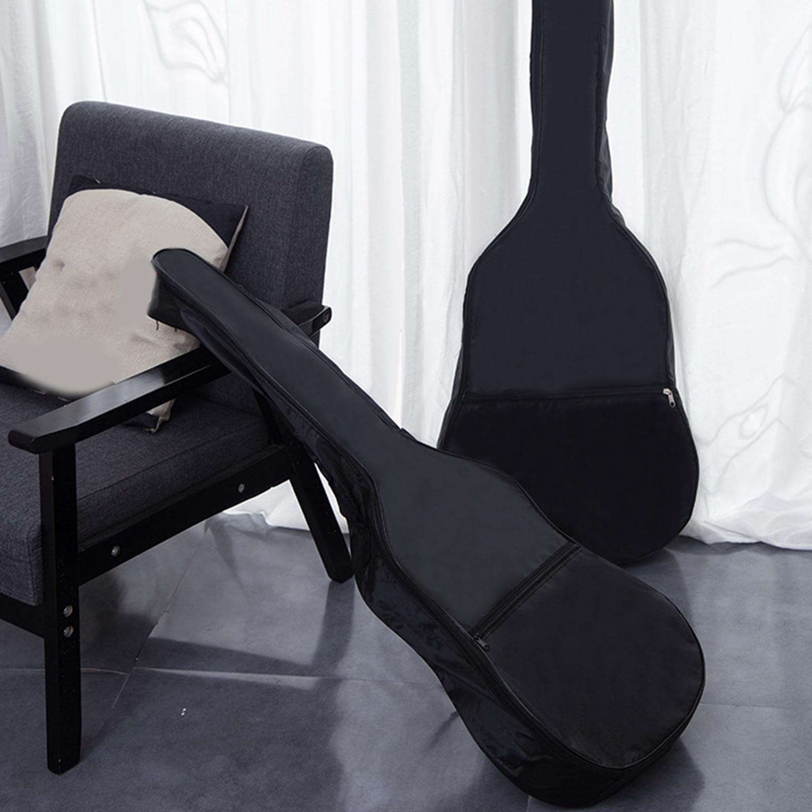 Etui na gitarę Gig Bag Hemming Design z paskiem na akcesoria do książek, 3 zestaw (czarny), 106.5cmx39cm, jako opis