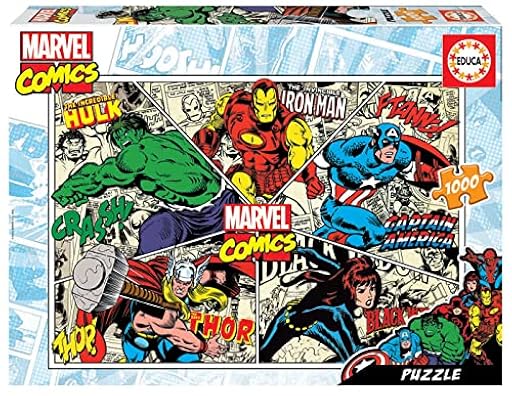 Educa - Puzzle de 1000 Piezas para Adultos | Marvel Comics. Incluye Pegamento Fix Puzzle. A Partir de 14 años (18498) | Ya disponible en tu tienda friki favorita! En mundofriki.es!