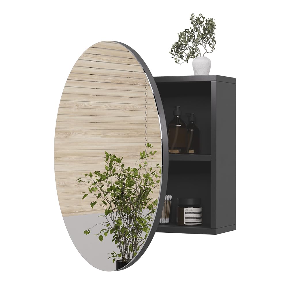 Vicco Badspiegelschrank Loki, Anthrazit, 60 x 60 cm