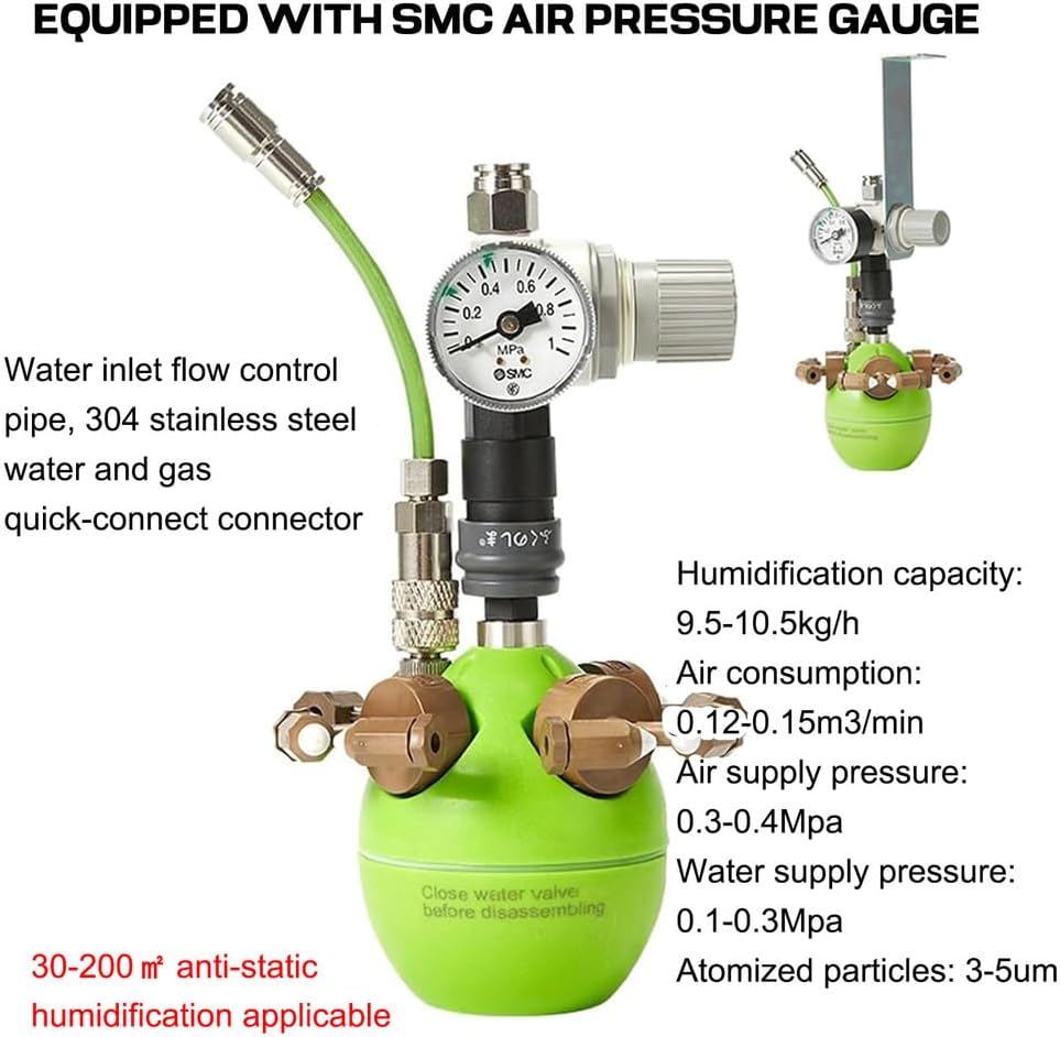 Flowers Farms Dry Mist Humidifier with 4 Mist Outlets, Gasification Dry Mist Hybrid Industrial Humidifier 3-5 Micron Gasified Dry Mist for Factories Workshops