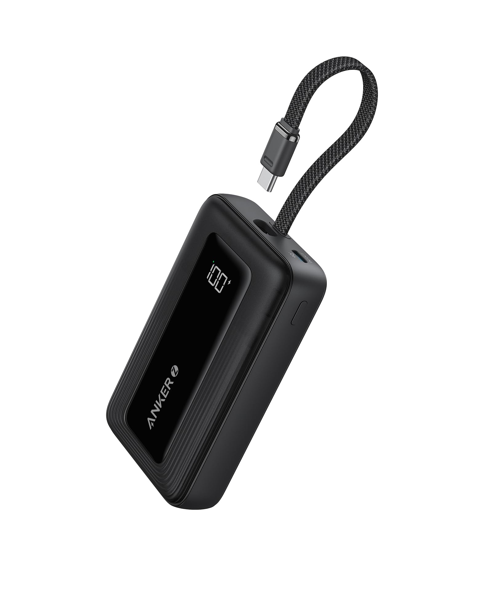 Anker Power Bank 20000mAh 30W, Caricabatterie Portatile ad Alta Velocità con cavo USB-C Integrato, per iPhone 17 Pro Max/16/15, MacBook, Galaxy e Altro (Nero, 20000mAh)