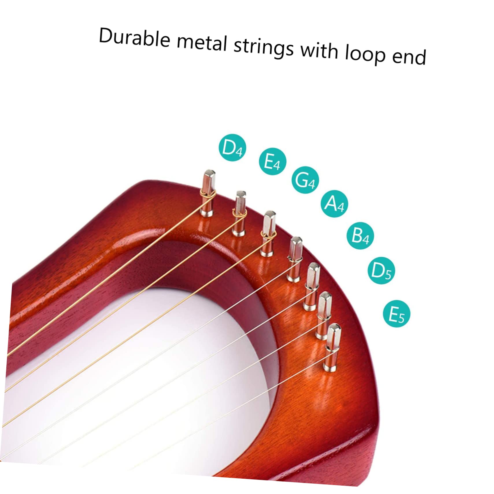 BESTonZON 7Pcs Lyre Strings Quality Replacement Strings for Harp Accessories Easy Install with Indicators for Musicians and Beginners Durable Sound Quality