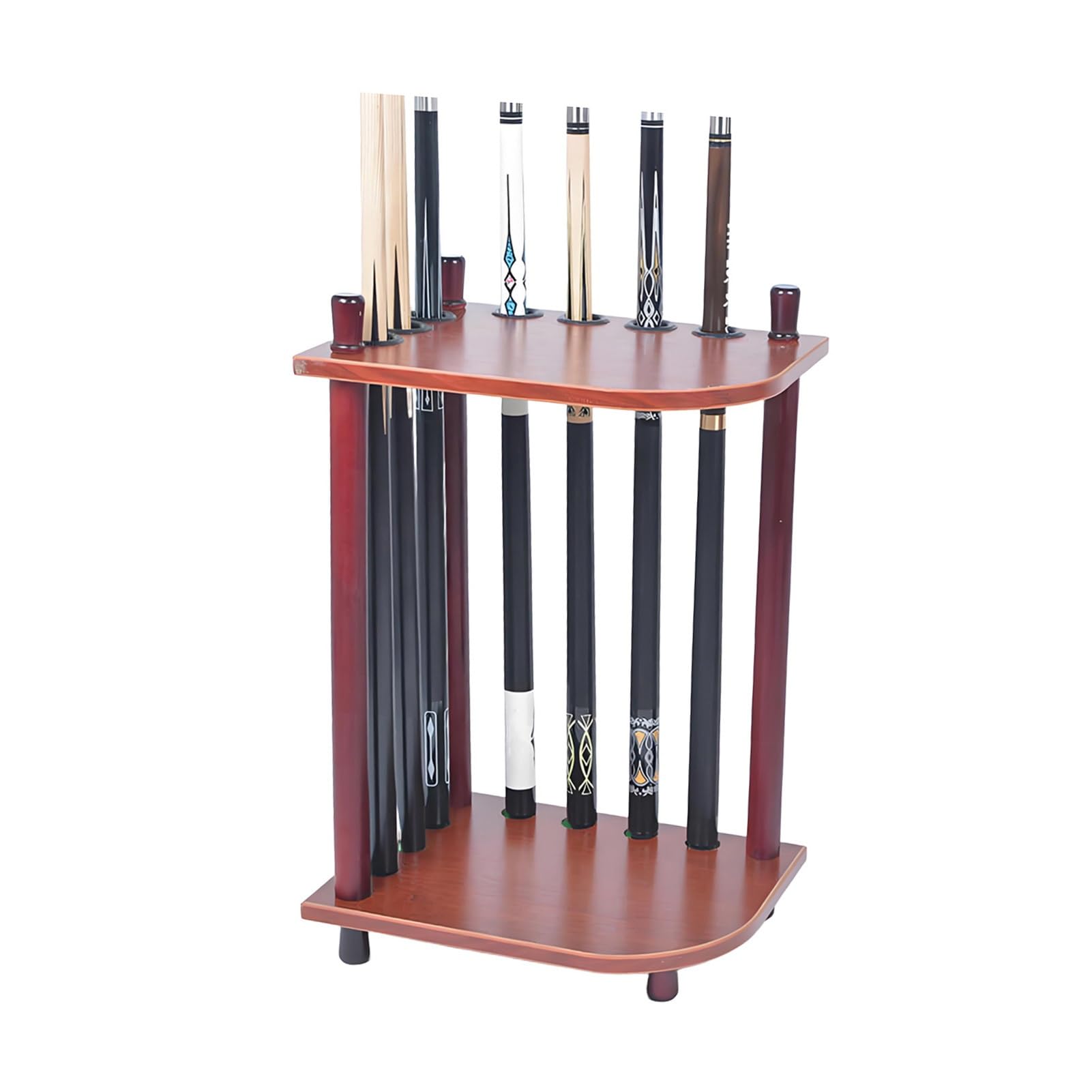 ZFUCMAYL Floor-standing 7-hole Billiard Cue Holder,MDF Billiards Pool Stick,Display Floor Storage,for Gymnasiums