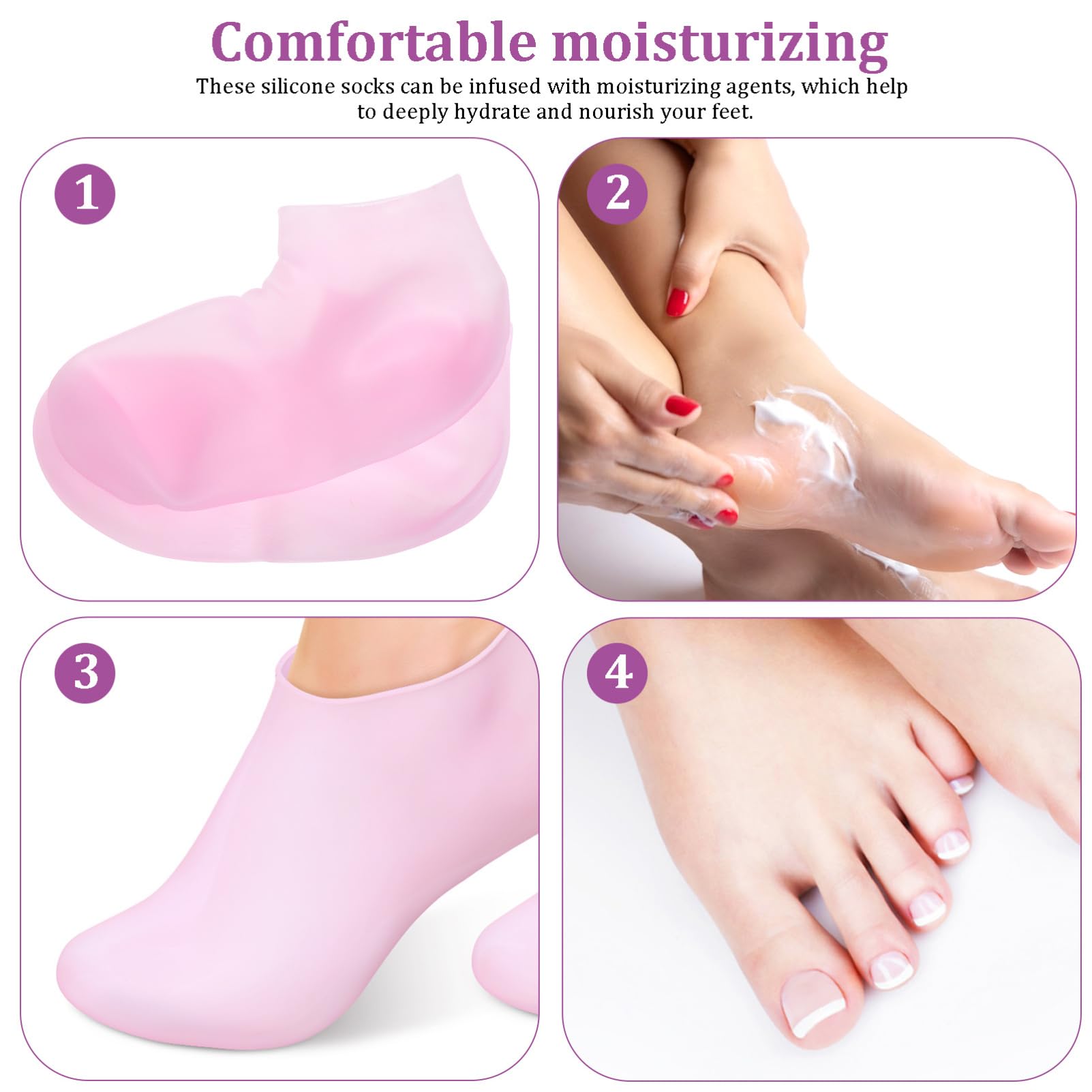 Beaupretty 2 Pairs Moisturizing Socks Moisturizing Gel Socks Gel Spa Socks for Repairing and Softening Dry Cracked Feet Skin for Home Salon XL