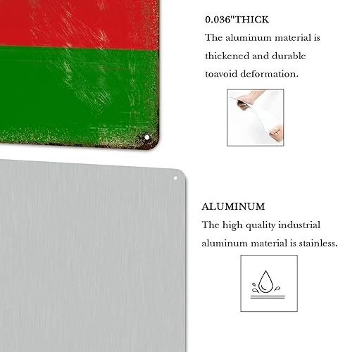 Vista 11 de Letrero de metal con bandera de país internacional, bandera de Polonia, regalo de bandera de Polonia, letreros de aluminio envejecidos