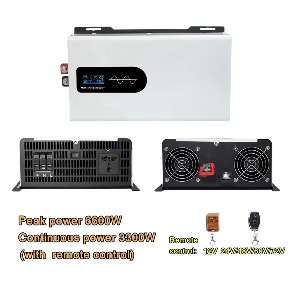 Inversor Solar Onda Sinusoidal Pura 10 KW 6600 W para Sistemas Fuera Red CC 12 V/24 V/36 V/48 V/60 V/72 V/96 V A CA 110 V/220 V 60 Hz 50 Hz Inversor(12V,220-230V (60Hz),6600W AC Terminal)