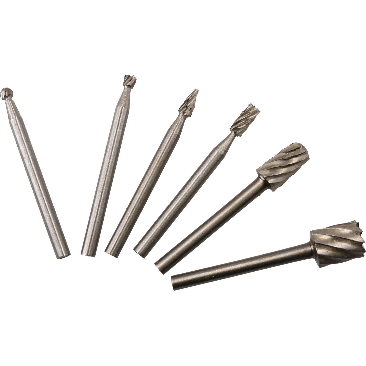 Ab Tools Micro Hss Burr Set For Rotary Tools With 3.17Mm Chuck Engraving Polishing 6Pc