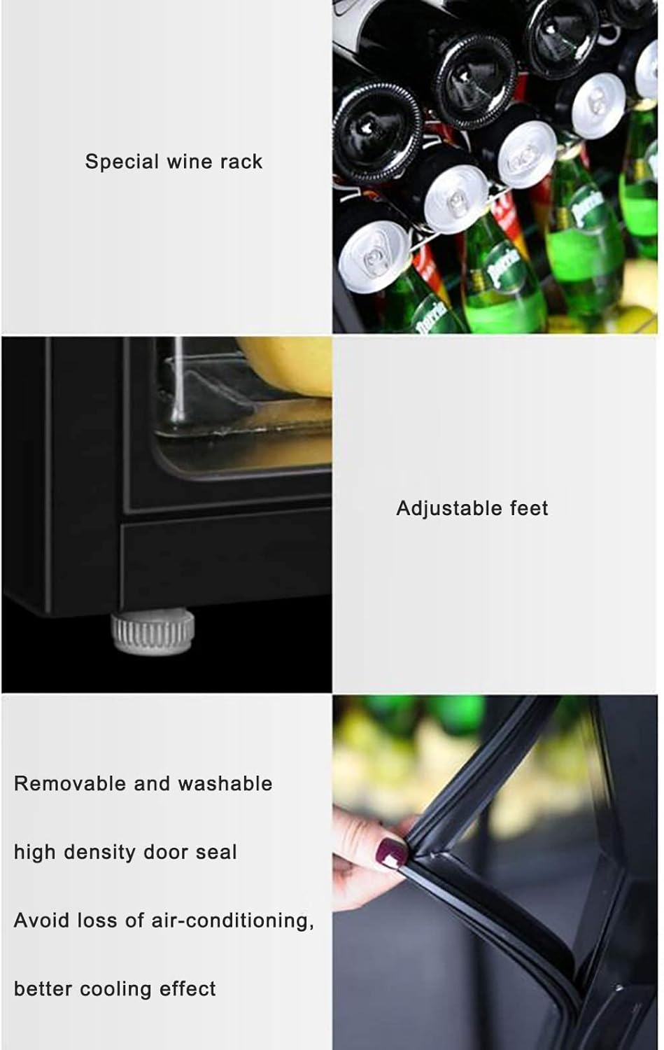 95L Compressor Wine Cooler Refrigerator Freestanding Quiet Operation Wine Fridges Cellar Digital Touch Display Finish Auto-Defrost Tempering Glass Door