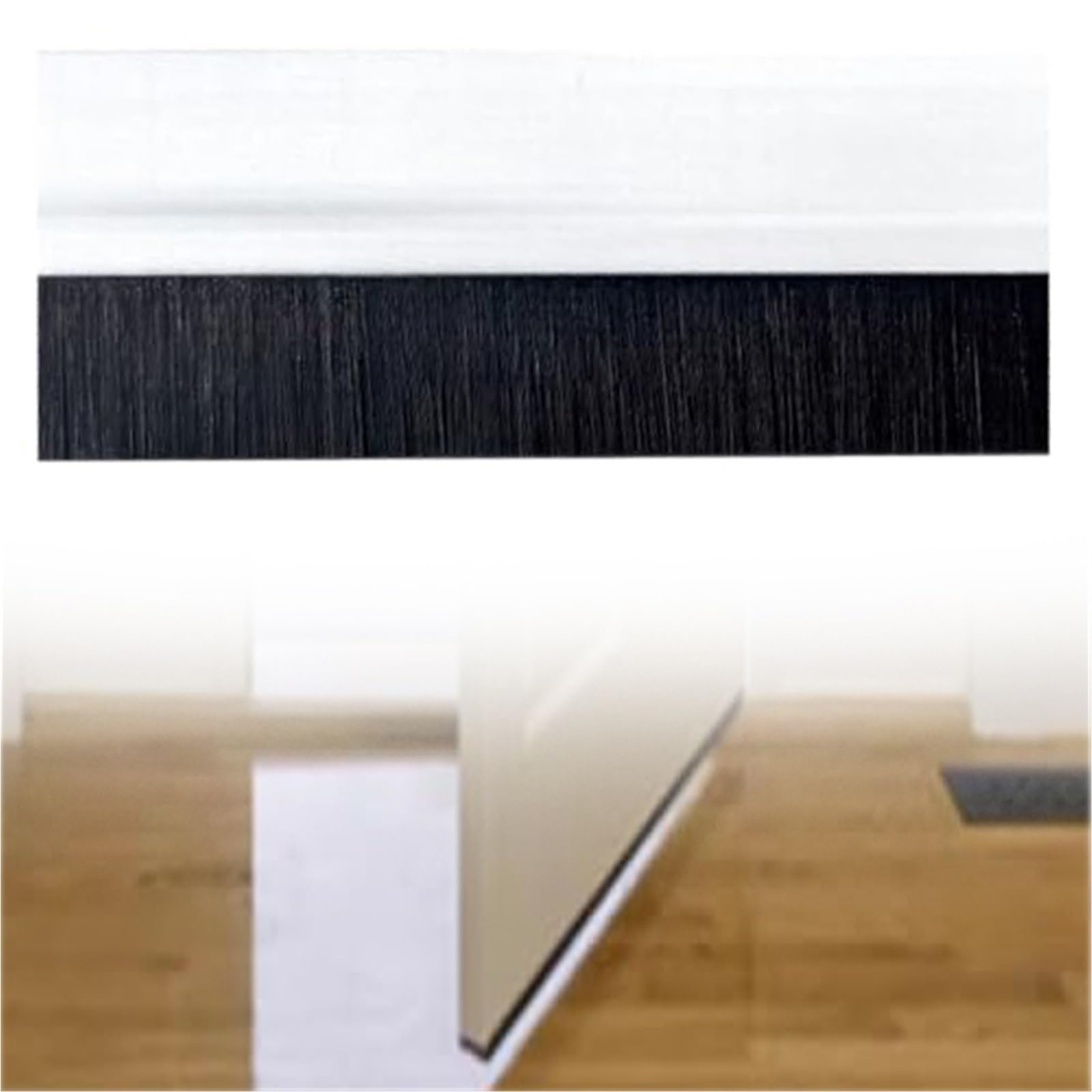 Sealing Draught Excluder Strip, PVC Door Bottom Brush Strip, Adhesive Backing, Multiple Sizes(B,L 80cm x Brush Height 60mm)