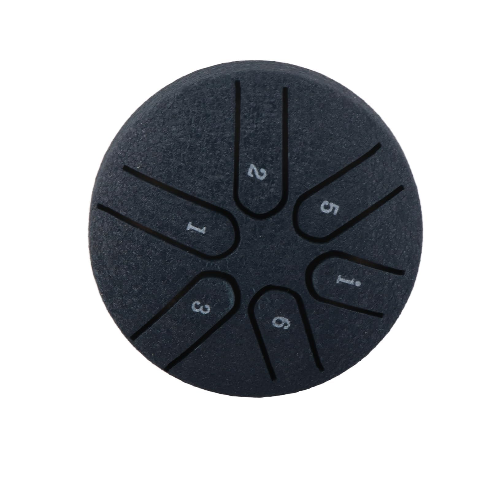 Handpan Bęben Bęben Językowy ze Stali Węglowej Mini 6 Uwaga Bezproblemowy Bęben Instrument Perkusyjny z Podudzie dla Początkujących (Ciemnoniebieski)