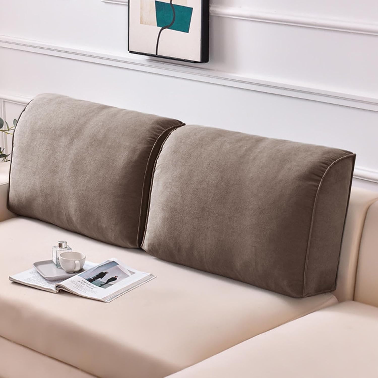 Grande Cabecera Cojín，60/70/80/90cm Suave Confort Almohada de Lectura，Desmontable Cojín para Respaldo Sofá, Reposo En Cama Lumbar Apoyo Almohada para Cama, Sofá, Silla(Color4,80x45x20cm)