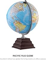 Vista 2 de Waypoint Geographic Pacific Plus Globe, globo de mundo de estilo océano azul de 12 pulgadas, globo de referencia actualizado para decoración