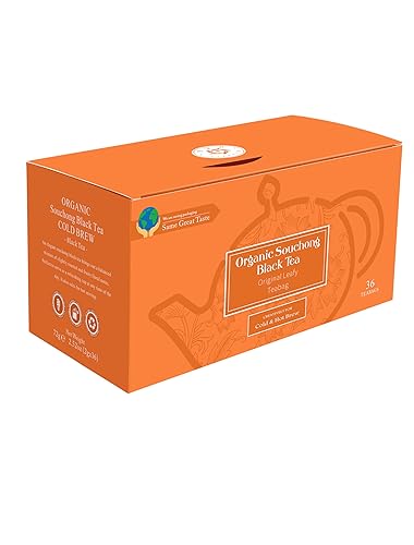 RIANTEA Bolsas de té negro orgánico bajas en cafeína, bolsas de té frío y caliente, sin azúcar, té negro suelto premium para viajeros o estudiantes,