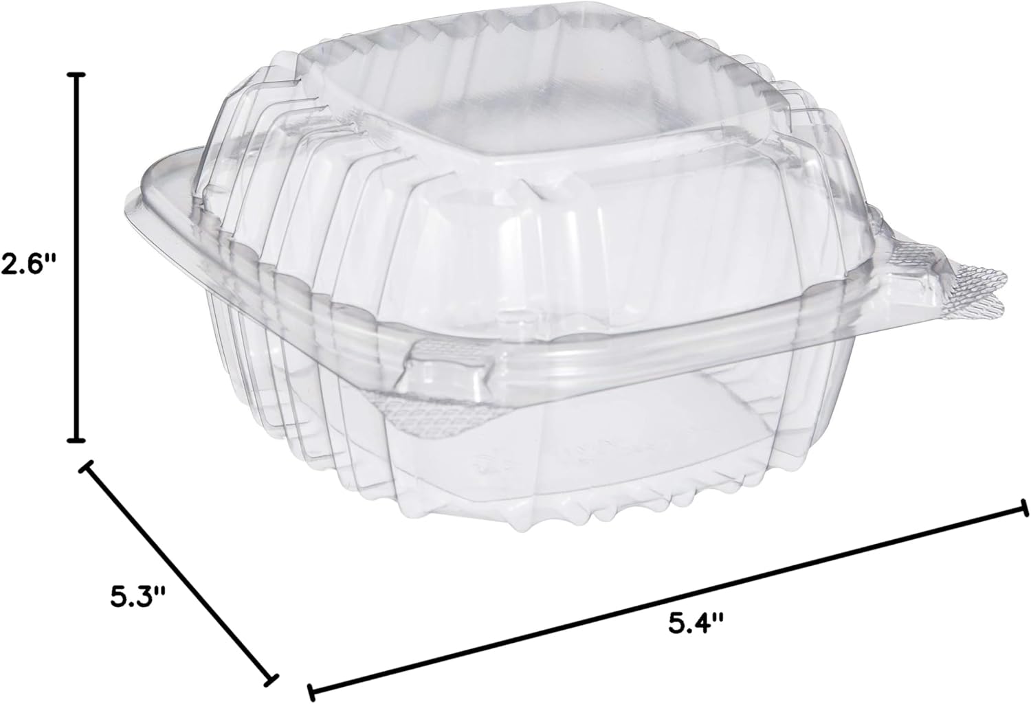 DART C53PST1 OPS 5 in Clear Hinged Container, 5.3 X 5.4 in (Case of 500) - Image 7