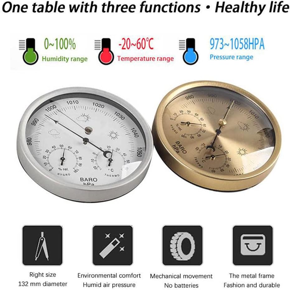 JINYISI Barometer,barometers for The Home,Outdoor Barometer,Barometer Indoor,Weather Barometer,Barometer Thermometer Hygrometer