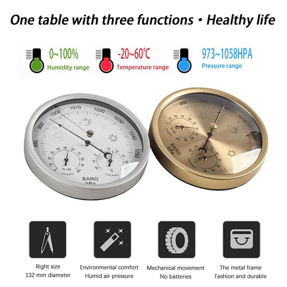 JINYISI Barometer, Barometer für zu Hause, Outdoor-Barometer, Barometer im Innenbereich, Wetterbarometer, Barometer-Hygrometer