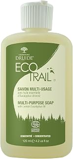 Liquid Hand Dish Body Wash soap Eucalyptus Gel Lemon Made in Canada,4.2 oz