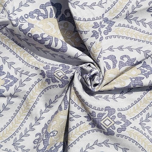 Image of Pure Source India Pure Cotton Elegance Bedding Set, Dreamy Cotton Comfort Double Bed Sheet with Pillow Covers (Jaipuri Olive Blue)