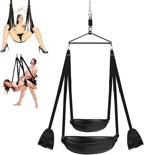 Columpio sexual para pareja columpio giratorio sexual de 360 grados para adultos con marco de techo con marco triangular de acero y juego de