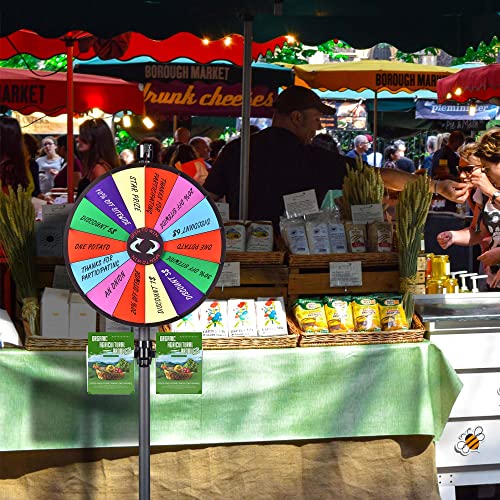 Winspin 24" Dual Use 14 Slots Prize Wheel Prize Drop Game Board Kit W/Led Light #TOP4