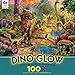 Ceaco - Dino Glow - Glow in The Dark - Dino Landscape - 100 Piece Jigsaw Puzzle