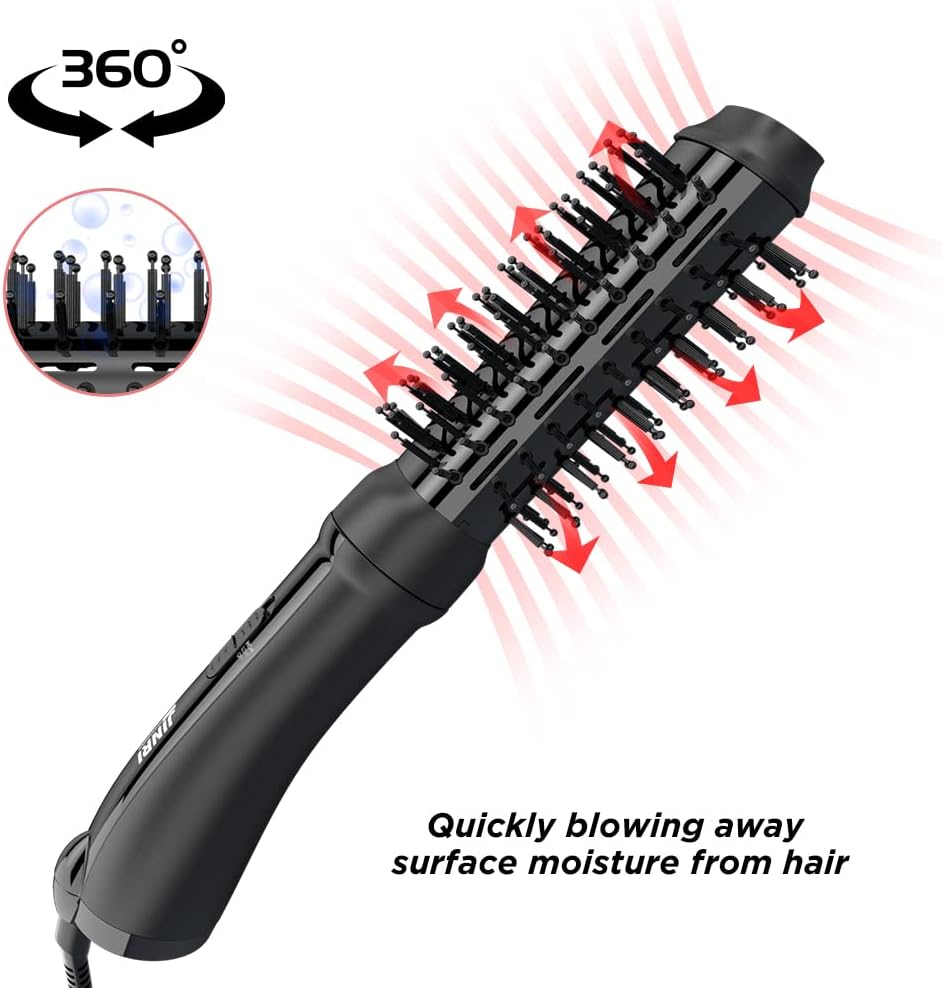 Ceramic Hot Air Brush Styler and Dryer One-Step Hair Dryer and Volumizer Lightweight 1000W Blow Dryer Brush Ionic 3 in 1 Curling Brush Hair Dryer