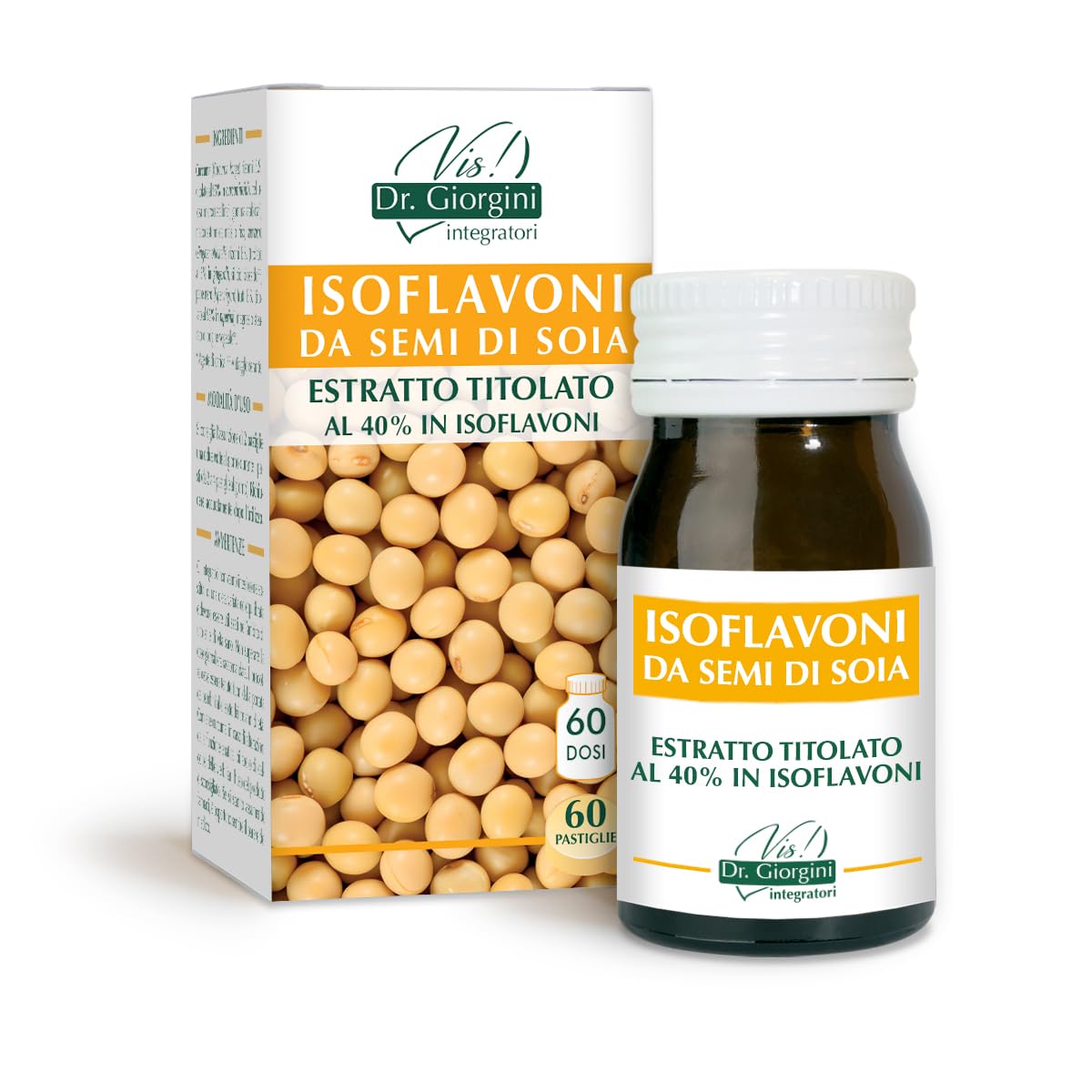 Dr Giorgini ISOFLAVONI DE Semillas DE Soja Pastillas - 30 g (suplemento de Soja titulado al 40% en isoflavonas, dosis Durante 2 Meses)
